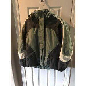 Vintage Marmot Women's  Hooded Jacket Size Small Green with detachable hood.